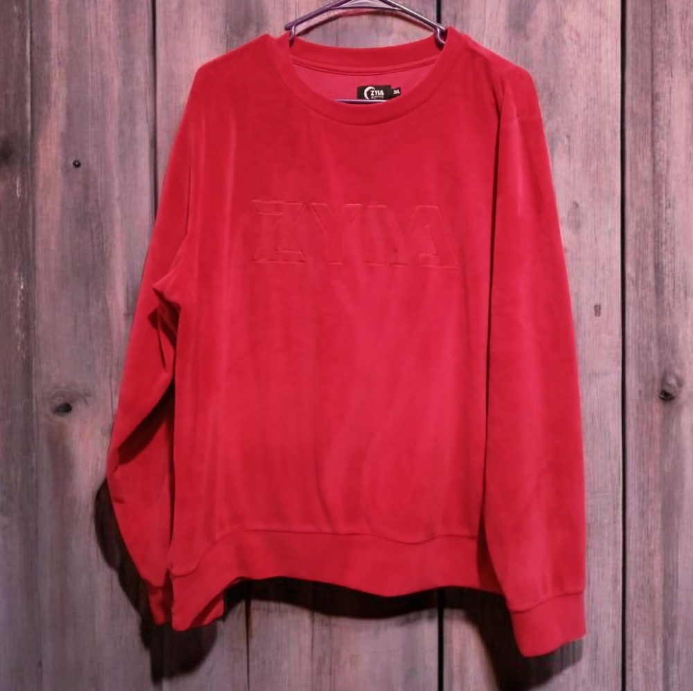 Zyia Plus sized Activewear Pink Logo Plush Soft Sweatshirt size 3x Cozy